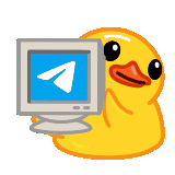 Maskot bebek Telegram melambai